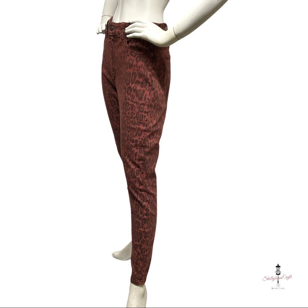 JOE'S JEANS The Charlie High Rise Skinny Ankle Twisted Leopard Sequoia Animal 30 - Picture 15 of 16